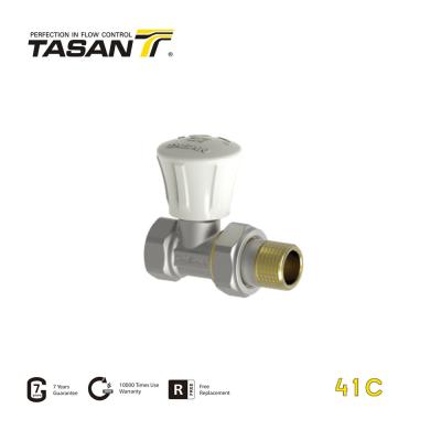 China Threaded Brass Straight Radiator Valves TASAN Valves For Oil Pipelines 41C for sale