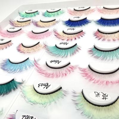 China 18mm Long Faux 3D Mink Lashes AC AG Natural 20mm Colored Series Custom Packaging Eyelash Logo for sale