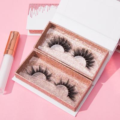 China 18-22MM long 6DC natural series natural fluffy and vivid faux mink lashses with custom packing for sale