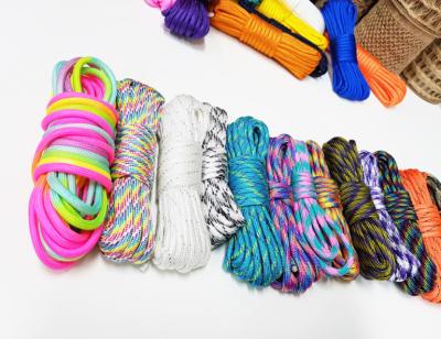 China Polyester 4.0mm Multi Color Polyester Parachute Rope DIY Rope Outdoor Cord for sale