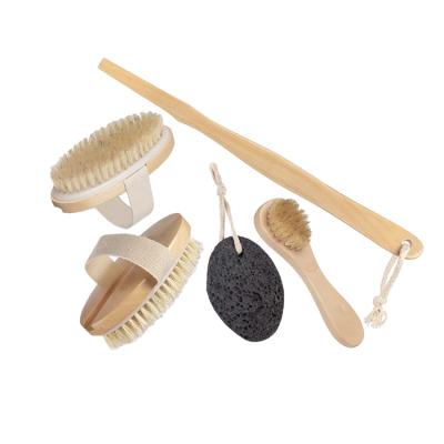 China All Natural Kingworth Cepillo Logo Wooden Boar Bristle Brushes Custom Set Dry Body Cleansing Brush for sale