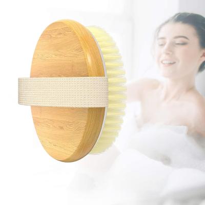 China All Natural Kingworth Wholesale Quality Body Shower Bamboo Soft Brush Exfoliating Massage Brush for sale