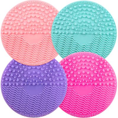 China For Home Use Kingworth Cheap Round Dial Cleaner Cleaner Mat Washing Silicone Makeup Brush Pad for sale