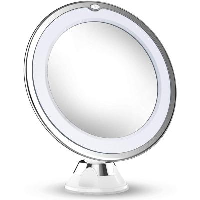 China Kingworth Vanity Lighted 10X Face Makeup Light Small Smart Magnifying Cosmetic Led Mirror for sale