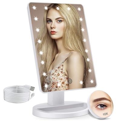 China 2022 Kingworth Professional Wholesale Custom Smart Lighted Vanity Table Makeup Mirror With Led Light for sale