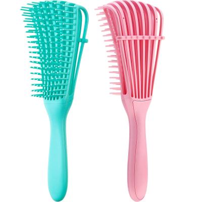 China Kingworth Rubber Logo Women Rubber Detangling Hair Custom Sweep Comb for Curly Hair Brush for sale