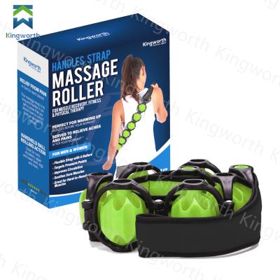 China Body Kingworth Weight Loss Back Handles Belt Massager Roller Massaging Belt With 6 Rollers for sale