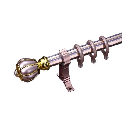 China Popular Classic Style 35mm Iron Double Curtain Rod Rail Track Set In Colorful Curtain Pipe for sale