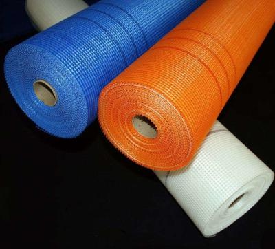 China 4x4mm 4.0 Oz Blue Fireproof Fiberglass Mesh For Construction Material for sale