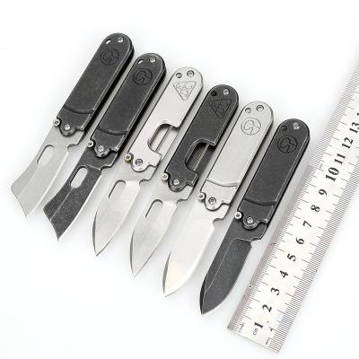 China Open Key Chain Pea Shape Folding Knife Pendant Mini Outdoor Stainless Steel Stonewashed Slide for sale