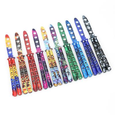 China Non-variable CS GO Bend Butterfly In Knife Trainer Colorful Dull Blade No Edge Tool Practice for sale