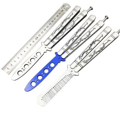 China Non-variable Folding Knife Butterfly Rivet Bolts CSGO Butterfly Training Knife Comb Dragon Trainer Outdoor Sport Tool Steel Blue for sale