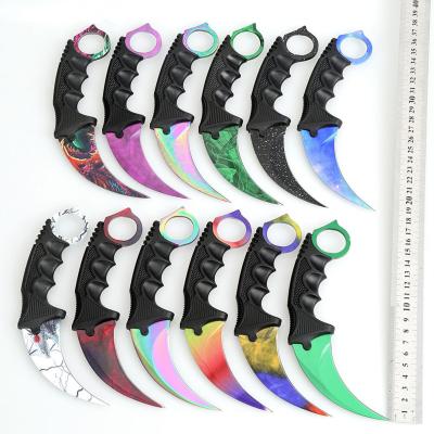 China Real Non-variable Cs Go Sharp Karambit Karambit Counter Strike Fixed Blade Knife Lore Rainbow Fade Survival Neck Tactical Hunting Knives for sale