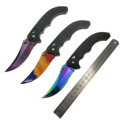 China True Non-variable CS: GO Folding Flip Knife Fade Tactical Counter Strike Colors Blade Galaxy Fade Survival Knives Group of Ten Handle for sale