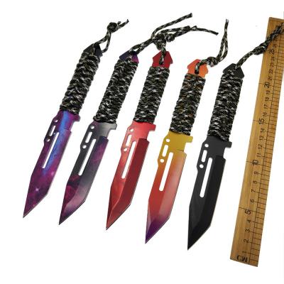 China Non-variable CS GO Real Survival Skeleton Knife Counter Strike Tactical Straight Camping Hunting Knives Sheath Fade for sale