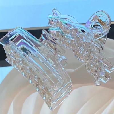 China Make up tool headwear hair claw 2021new fashionable white transparent single hair claw clip large acrylic hair hook clip make up tool headwear for sale