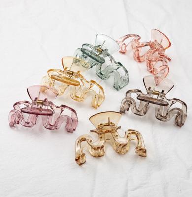 China Simple Elegant Style M Shape Hair Claw Clear Transparent Acrylic Hair Clip Large For Women Hair Decoration for sale