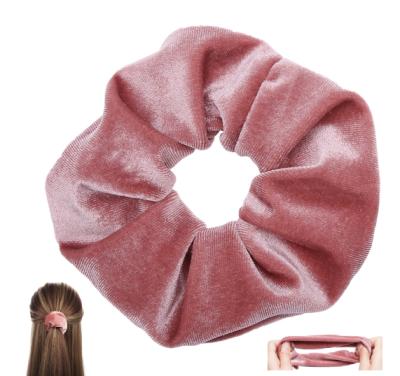 China Basic Design/Beautiful Velvet Scrunchies Solid Color Popular Selling Elastic Hair Band for Girls and Women for sale