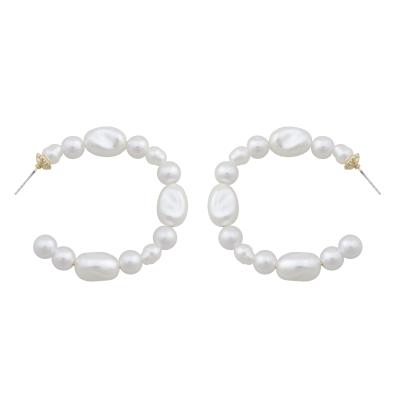 China Fashionable Selling Well Best Design Women s Circle Earring With Irregular Beads for sale