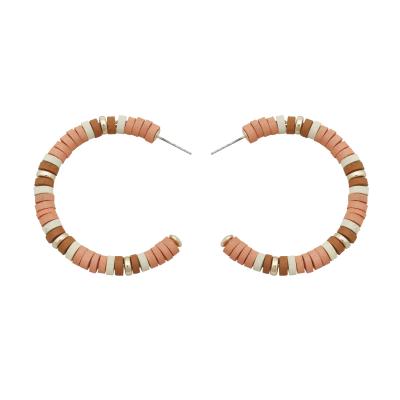 China Women s Cool Open Hoop And Mixed Beads Covered Open Hoop Earring for sale