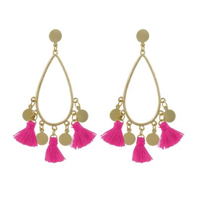 China Cool Drop Post Earring With Wire Discs And Tassels For Women Earring for sale