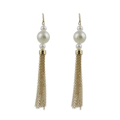 China Cool Classic Design Women s Drop Earring With Pearl And Tassel for sale