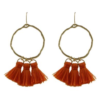 China Cool Women s Drop Earring With Bright Color Tassels Circle Uneven Open Part B for sale