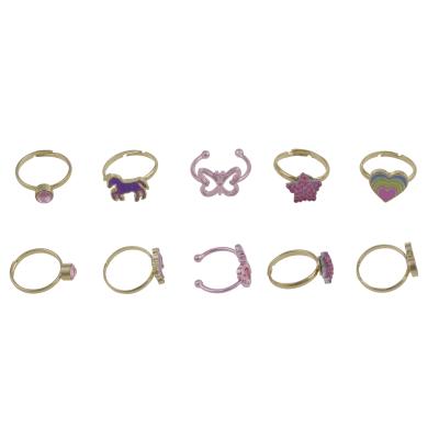 China FASHIONABLE Cute Lovely Kid's 5pc Ring Set with Star Heart Stone Unicorn and Butterfly for sale