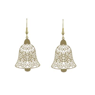 China Women s Christmas Holiday Drop Earring with Filigree Bell for Christmas Holiday Earring for sale