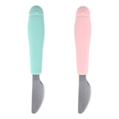 China BPA Free Baby Self Feeding Exercise Stainless Steell And Silicone Baby Knives for sale