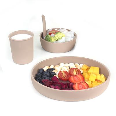 China Healthy Eco Friendly Kids Silicone Utensils Plate Bowl Baby Feeding Tableware Sets for sale