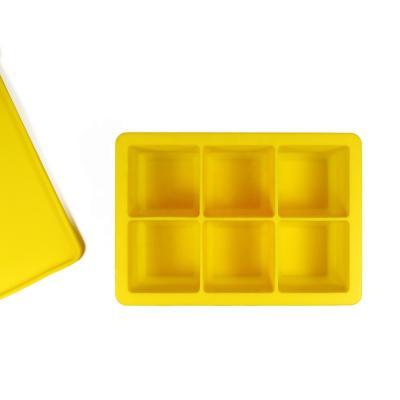 China Reusable Stocked Food Grade Ice Cube Tray Silicone Ice Square Mold for sale