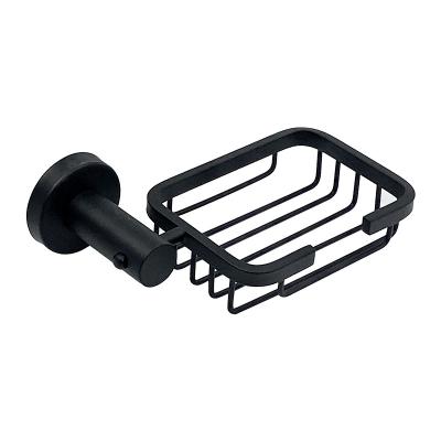 China Wall Mounted Type Black Stainless Steel Mesh Bathroom Wall Mounted Soap Holder Toilet Soap Holder for sale