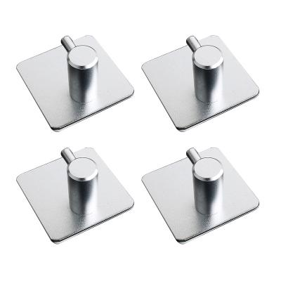 China Self Adhesive Viable Metal Wall Hooks Space Gold Aluminum Hooks For Bathroom Shower Kitchen for sale