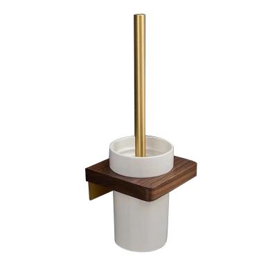 China Modern household toilet brush wall-mounted three-dimensional plastic toilet cleaning brush + solid wood base toilet brush for sale