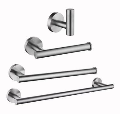 China Environmental Health Brushed Nickel Bathroom Accessories Stainless Steel Bathroom Hardware Kit Wall Mounted Towel Hook Towel Hook Toilet Paper Holder for sale