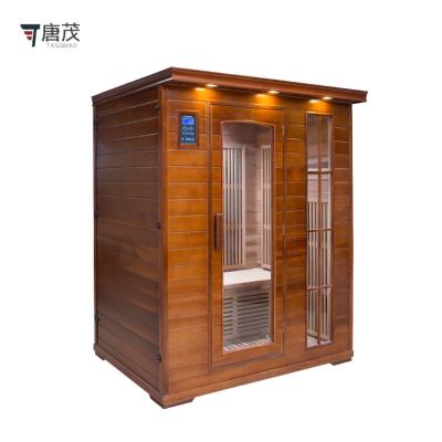 China Computer Control Panel New Design Steam Sauna 3 People Fashionable Red Cedar Portable Steam Sauna Room for sale