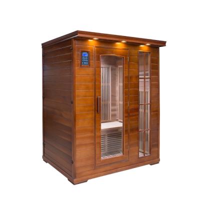 China Custom Logos Computer Control Panel Red Cedar Far Infrared Heating Room With Wood Handle For Sauna for sale