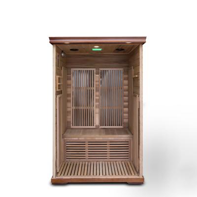 China 2 person sauna indoor solid wood infrared room computer control panel factory supply new modern style for sale