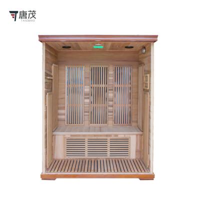 China Hot Selling Portable Computer Control Panel 3 Person Steam Red Cedar Sauna Room for Children and Youth for sale