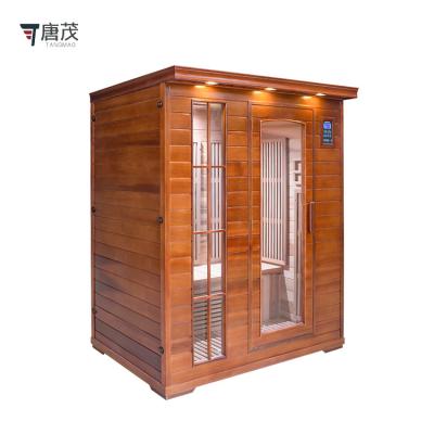 China Computer Control Panel New Design Traditional Red Cedar 3 Person Steam Sauna Far Infrared Portable Room New for sale