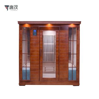 China Computer Control Panel China Family 4 Person Red Cedar Indoor Wooden Steam Sauna Room With Bathroom For Sale for sale