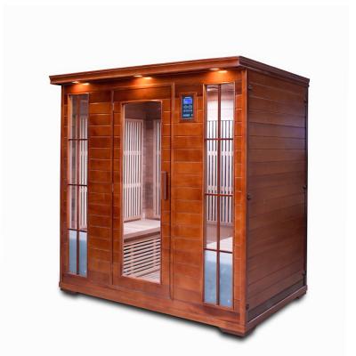 China Infrared Canadian Red Cedar 4 Person Computer Control Panel Saunas Traditional Steam Sauna Room For Sale for sale