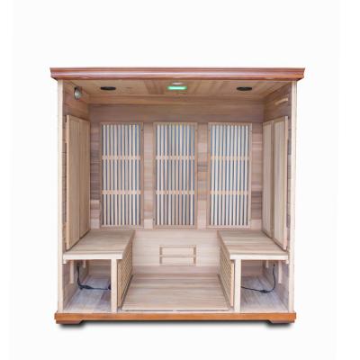 China Red Cedar Infared Sauna Cabin Portable Personal Computer Control Panel Indoor and Outdoor 4 Western Red Parts for sale