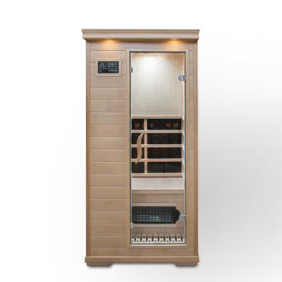 China Hot-selling Hemlock Mini Far Infrared Sauna Room Computer Control Panel Infrared Solid Wood Dry Steamer In Home for sale