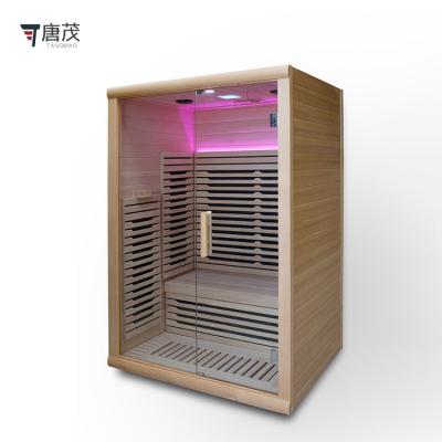 China Computer Control Panel Wood Hemlock Sauna Room Traditional Indoor Far Infrared Portable Dry Steam Baths for sale