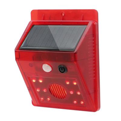 China Lawn 129db Solar Flash Warning Sound Solar Security Alarm and Light Home Use Motion Sensor Alarm for sale