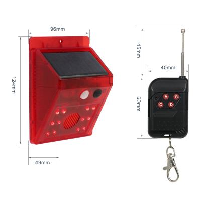 China Garden+Orchard+Outdoor Solar Sensor Alarm with RF Siren 129db Remote Solar Home Alarm System Outdoor IP65 Solar Burglar Alarm for sale