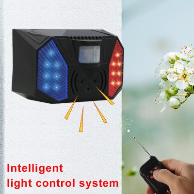 China Garden+Orchard+Outdoor+Farm 2022 New Design 129db PIR Motion Sensor Sound Siren with Alarm Remote Waterproof Solar Warning Lamp for sale