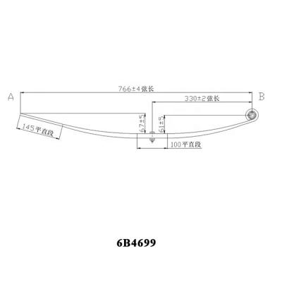 China OEM 6B4699 Semi Truck Leaf Spring Stainless Steel Composite Leaf Spring Truck Part Trailer Part for sale